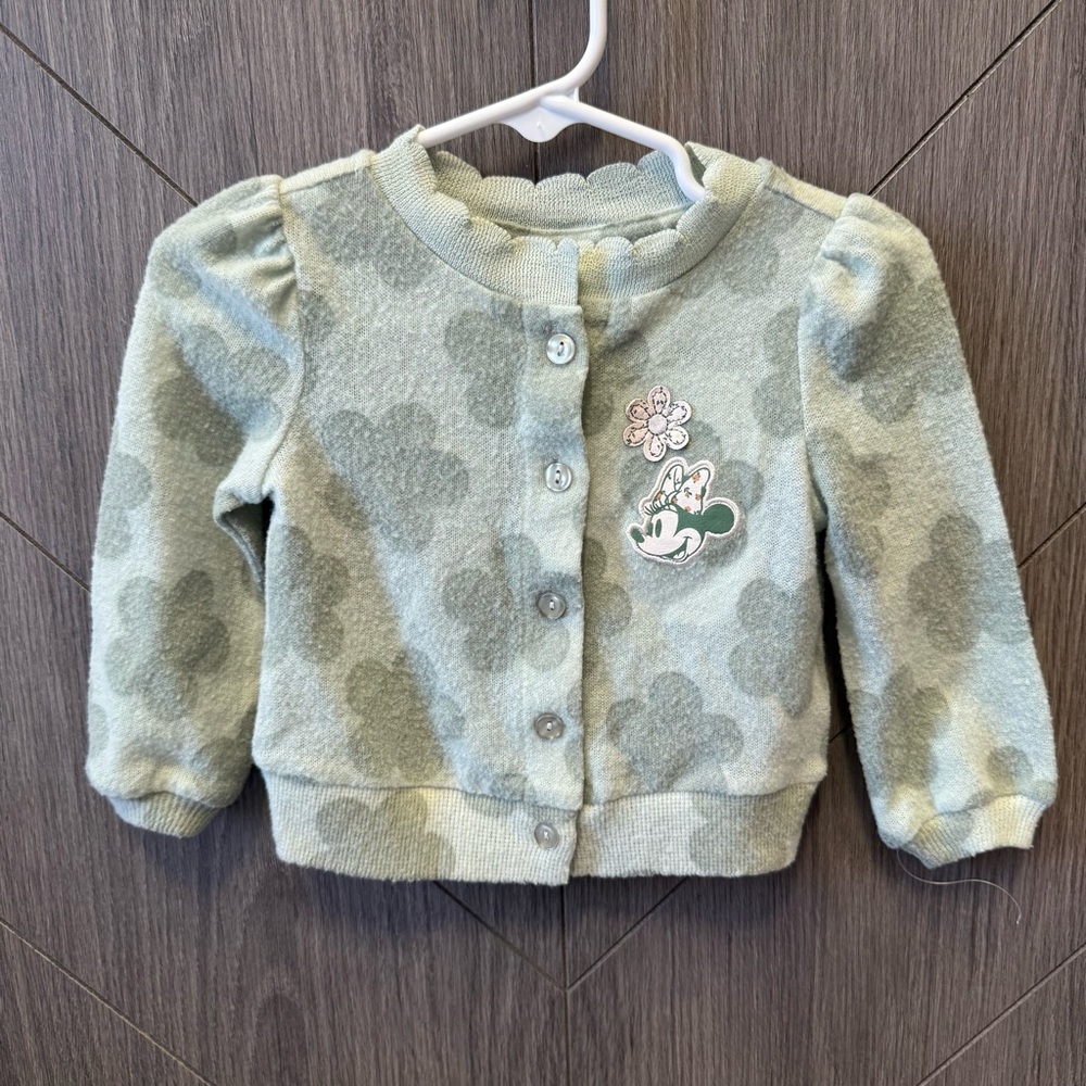 Minnie Mouse Green Floral Cardigan